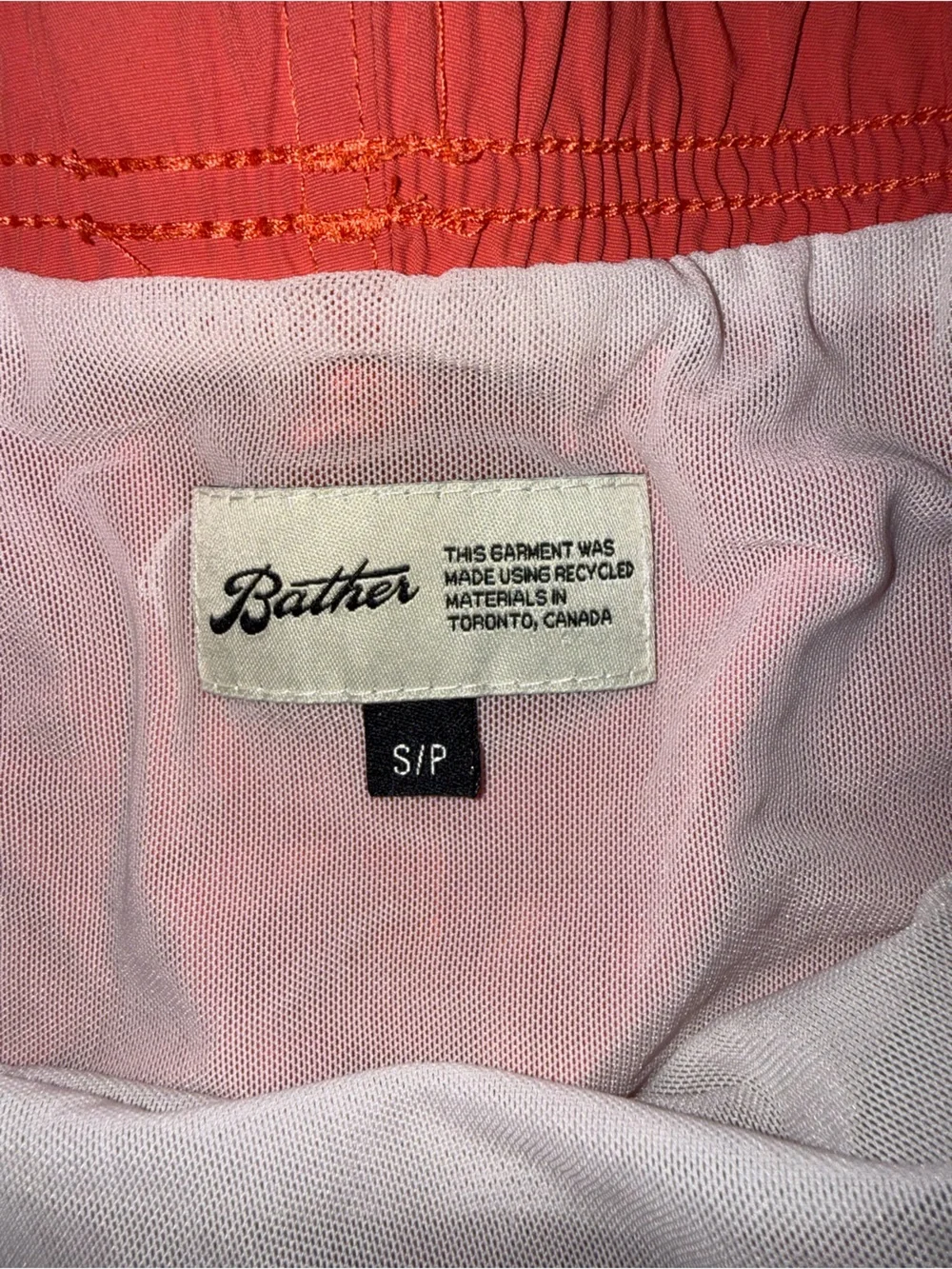 BATHER  Coral Athletic Shorts with Drawstring